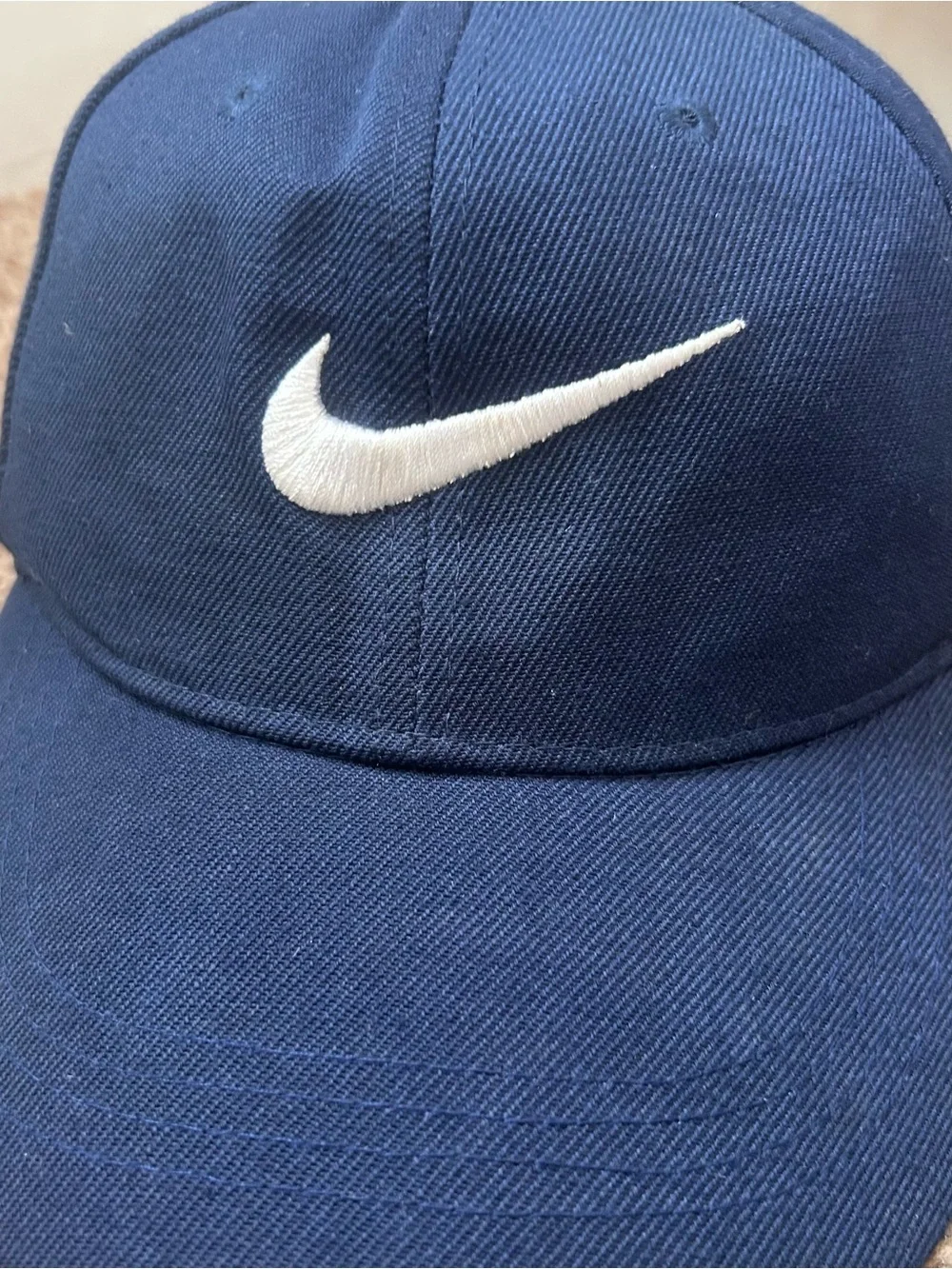 Nike Navy Blue Baseball Cap with White Swoosh
